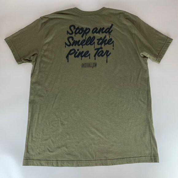 Baseballism Green Stop And Smell The Pine Tar Short Sleeve Shirt Mens 2XL - Picture 4 of 5